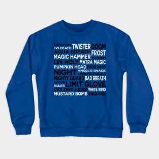 Blue Magic Spells Word Cloud Final Fantasy IX Version Crewneck Sweatshirt